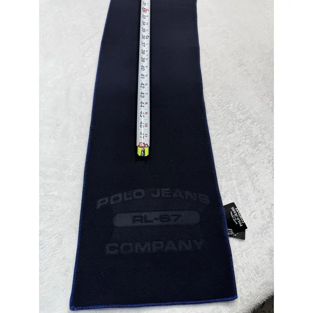 Polo Jeans Co RL-67 Fleece Scarf Black Red Reversible Logo Trim NWT Vintage Y2K